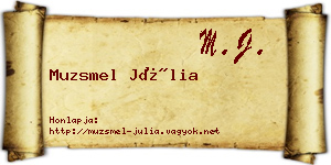 Muzsmel Júlia névjegykártya